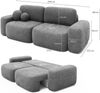 Sofa 2-Sitzer Chenille 259x107x88 grau LEVI Bild 4