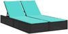 vidaXL Doppel-Sonnenliege mit Kissen Schwarz Poly Rattan 368636 Bild 2