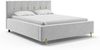 MEBLINI Polsterbett 200x200 mit Lattenrost mit Matratze – FABIO – Hellgrau Samt – Doppelbett mit Bettkasten - Stauraumbett - Kopfteil Bett mit Stauraum Bild 2
