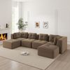 Variables Modulsofa H 69 x T 386 x B 177 cm aus Cord in Braun, erweiterbar zum Ecksofa, U-Sofa oder Schlafsofa Bild 2
