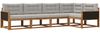 vidaXL Outdoor-Sofagarnitur mit Kissen 5 pcs Natur und Hellgrau 3382554 Bild 2