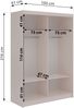 Schwebetürenschrank NAURU mit Lamellen-Optik, moderner Kleiderschrank, Breite 150 cm, inkl. Innenausstattung & Stauraum, Akustikpaneel-Design - Kaschmir und Schwarz Bild 5