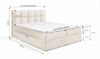 Home Collective Boxspringbett Polsterbett Doppelbett Bett mit Stauraum und Topper, viele Größen (Verfügbare Größen: 120x200, 140x200, 160x200, 180x200, 200x200 cm), bodennahe Optik modernes Design mit Kassettensteppung Creme Bild 4