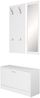 Wand-Garderobe SALERNO mit Spiegel & Schuhschrank Spanplatte weiß, Moderne Flur-Kompaktgarderobe für Jacken & Schuhe, Komplettgarderobe Bild 5