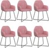 vidaXL Esszimmerstühle 6 pcs Samt (V) Rosa 55 x 50 x 84 cm 3428386 Bild 2