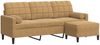 vidaXL 3-Sitzer-Sofa mit Hocker Braun 180 cm Samt 3278274 Bild 2