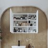 Roomart GUSTO-I-75 Badmöbel - nur Spiegelschrank - H 60 x B 14.2 x T 75 cm • Weiß Bild 4