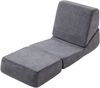Sofa mit klappbarer Sitzfläche, kompakt, Flanell-Bezug, Grau – 3‑fach verstellbar (Sitz/Relax/Schlaf),99*73*68 cm Bild 5