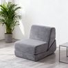 Sofa mit klappbarer Sitzfläche, kompakt, Flanell-Bezug, Grau – 3‑fach verstellbar (Sitz/Relax/Schlaf),99*73*68 cm Bild 2