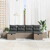 vidaXL Gartensofa-set mit Kissen mit Speicher 6 pcs Grau Poly-Rattan 3360750 Bild 3