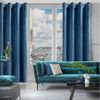 Design91 Samtvorhang, Ösen, Polyester blau, 140x250 cm Bild 2