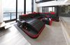 Wohnlandschaft Wave XXL in Leder - Kunstleder - schwarz-rot - Links Bild 2