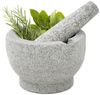 Mörser mit Stößel Reibe Zerkleinerer Gewürz Mühle aus Granit Bild 2