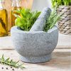 Mörser mit Stößel Reibe Zerkleinerer Gewürz Mühle aus Granit Bild 3