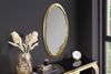 Abstrakter Design Wandspiegel BARATO 70cm gold Metall oval Handarbeit Bild 3