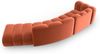 Micadoni 'Lupine' Modulares 5-Sitzer-Sofa, Samtstoff, Rechts, 70 x 166 x 335 cm, Koralle Bild 3