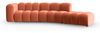 Micadoni 'Lupine' Modulares 5-Sitzer-Sofa, Samtstoff, Rechts, 70 x 166 x 335 cm, Koralle Bild 2