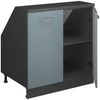 Dachschrägenschrank Rion Blau-Grau 80 x 81.6 cm mit 2 Türen, Schrankkorpus 60 cm Tiefe Vicco Bild 4