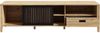 Forte JYTANA TV-Schrank 170 180, skandinavisches Low-Board mit Stauraumfach und Schublade, Mauvella Eiche Holzdekor / Schwarz, 174,8 cm breit x 49,9 cm hoch x 40,2 cm tief Bild 4