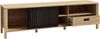 Forte JYTANA TV-Schrank 170 180, skandinavisches Low-Board mit Stauraumfach und Schublade, Mauvella Eiche Holzdekor / Schwarz, 174,8 cm breit x 49,9 cm hoch x 40,2 cm tief Bild 5