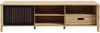 Forte JYTANA TV-Schrank 170 180, skandinavisches Low-Board mit Stauraumfach und Schublade, Mauvella Eiche Holzdekor / Schwarz, 174,8 cm breit x 49,9 cm hoch x 40,2 cm tief Bild 2