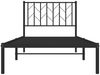 vidaXL Bettgestell mit Kopfteil, Metall Schwarz, 90x200 cm Bild 3