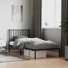vidaXL Bettgestell mit Kopfteil, Metall Schwarz, 90x200 cm Bild 2