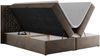 Boxspringbett, Doppelbett mit Multipocket-Matratzen und Topper, dekoratives Kopfteil - LEILA - 120 x 200 cm - Braun Velours - H3 Bild 4
