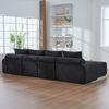 Flieks Modulares Cordsofa für 4 Personen, 2 Hocker & 4 Rückenkissen, inkl. Getränkehalter & Seitentasche, frei kombinierbar, Schwarz Bild 3