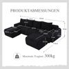Flieks Modulares Cordsofa für 4 Personen, 2 Hocker & 4 Rückenkissen, inkl. Getränkehalter & Seitentasche, frei kombinierbar, Schwarz Bild 4