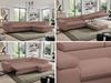 Mks Möbel 'Pedro L-Form' Ecksofa mit Schlaffunktion, verstellbaren Kopfstützen & Bettkasten, Rosa, Boucle, mit Topper, rechts Bild 2