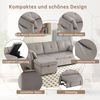LVHOM Ecksofa mit Schlaffunktion L-Form, Sofa mit Bettkasten, Wohnzimmersofa mit Seitentasche, Couch Samtstoff, Bettsofa, 3 Sitzer Bild 4