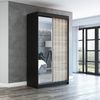 Schwebetürenschrank VIGO 2-türig Schrank 120 cm (mit Spiegel) Farbe: Schwarz, sonoma Bild 2