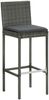 vidaXL 2er-Set Garten-Barhocker mit Kissen, Poly Rattan grau Bild 2