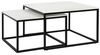Home Collective Couchtisch 2er Set Beistelltisch Wohnzimmertisch modern rund und quadratisch (ideal als Büro Ablagetisch oder als Wohnzimmer Deko, Kleiner quadratischer Tisch Set 2 in 1), hochwertiges Design mit Metallgestell, stabile Tischplatte, weiß Bild 4