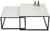 Home Collective Couchtisch 2er Set Beistelltisch Wohnzimmertisch modern rund und quadratisch (ideal als Büro Ablagetisch oder als Wohnzimmer Deko, Kleiner quadratischer Tisch Set 2 in 1), hochwertiges Design mit Metallgestell, stabile Tischplatte, weiß Bild 3