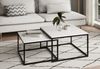 Home Collective Couchtisch 2er Set Beistelltisch Wohnzimmertisch modern rund und quadratisch (ideal als Büro Ablagetisch oder als Wohnzimmer Deko, Kleiner quadratischer Tisch Set 2 in 1), hochwertiges Design mit Metallgestell, stabile Tischplatte, weiß Bild 5