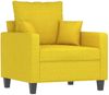 vidaXL 3-tlg. Sofagarnitur mit Kissen Hellgelb Stoff 3201637 Bild 4