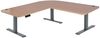 Eck-Schreibtisch HWC-D40, Computertisch elektrisch höhenverstellbar 178x178cm 84kg MVG ~ hellbraun, anthrazit-grau Bild 3