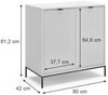 Kommode Eliza Weiß 42 x 81.2 cm mit 2 Türen Vicco Bild 3