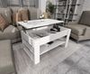 TREND WERK Couchtisch Lift-Couchtisch höhenverstellbar Sofatisch 92×54 cm mit Stauraum, verstecktem Fach Wohnzimmertisch Holz modern Bild 3