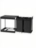 SONGMICS Abfallsammler 2 Fächer, ausziehbares Mülltrennsystem für Küche Unterschrank, Stahlrahmen, 2 x 20 L, Deckel, schwarz Bild 4