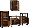 vidaXL Badezimmermöbel-Set mit Tür 4 pcs Mehrfarbig Massives Altholz 3305687 Bild 4
