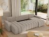 U-förmiges Ecksofa mit Schlaffunktion und Bettkasten, Couch U-form - KIRASSO U - Beige Stoff Bild 5
