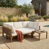 Merax Gartenmöbel-Set, 6-Sitzer Garten-Loungesessel-Set, Ecksofa, Outdoor-Relaxbett, Esstisch, Kann in ein Liegebett umgewandelt werden,Modulares Sofa, beige Bild 3