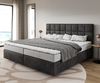 Boxspringbett Dream-Fine Mikrofaser Anthrazit Vintage 200x200 cm Bonell-Matratze PU-Topper Bild 5