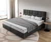 Boxspringbett Dream-Fine Mikrofaser Anthrazit Vintage 200x200 cm Bonell-Matratze PU-Topper Bild 3