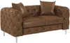 Vente-unique - EDWINA Sofa StoffStoff Braun - B 91 cm x H 76 cm x L 162 cm Bild 3