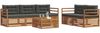 vidaXL Outdoor-Sofagarnitur mit Kissen 6 pcs Natur und Anthrazit 3373002 Bild 3