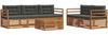 vidaXL Outdoor-Sofagarnitur mit Kissen 6 pcs Natur und Anthrazit 3373002 Bild 2